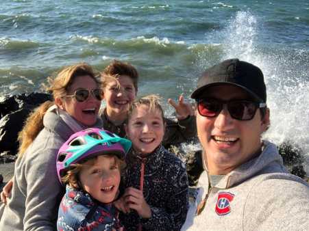 Sophie Trudeau along with her family in a vacation